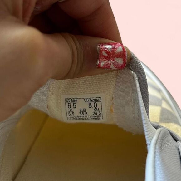 Blue and white checkered Vans slip ons - Picture 6 of 6